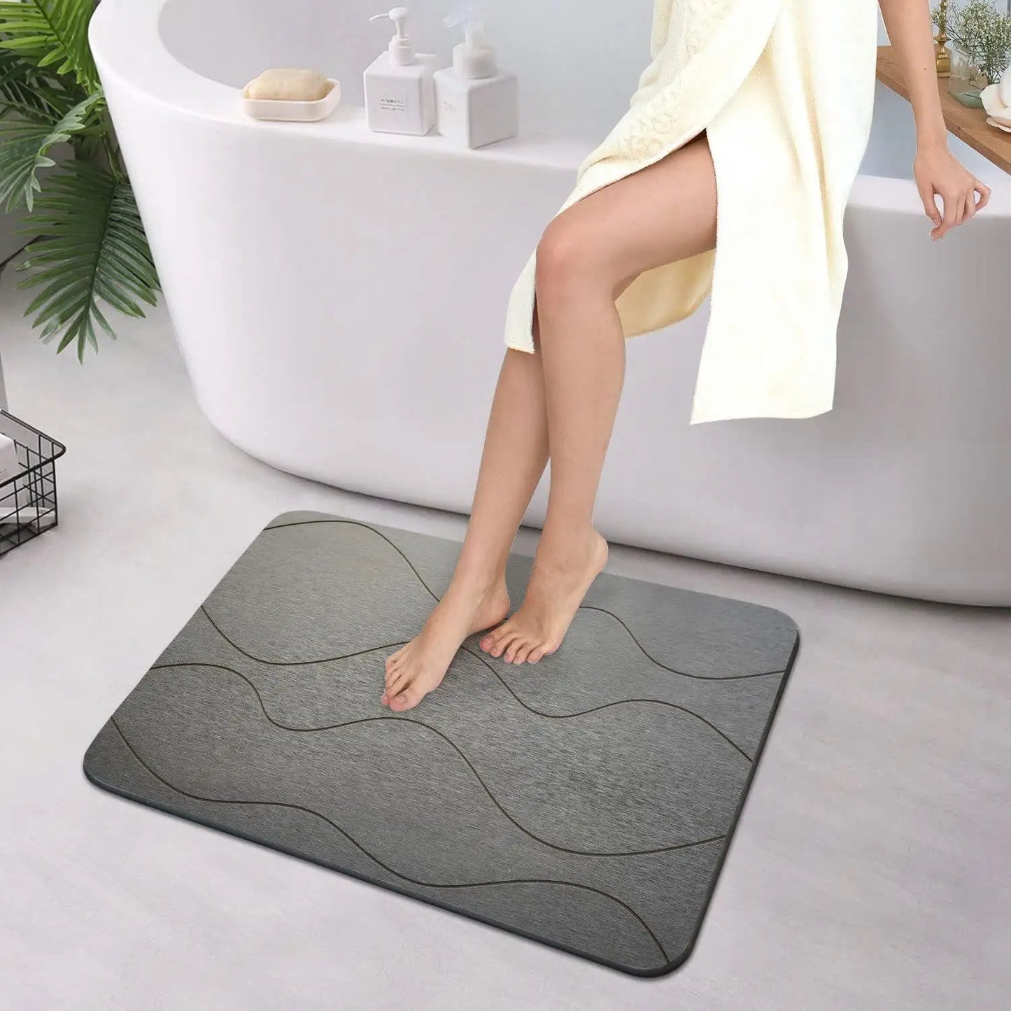 Tapis de bain en terre de diatomées, doux